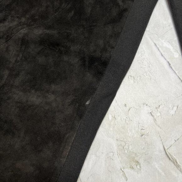 Lafayette 148 Leather Suede Front Stretch Skinny Pants SIZE S Black Leggings - Picture 6 of 11